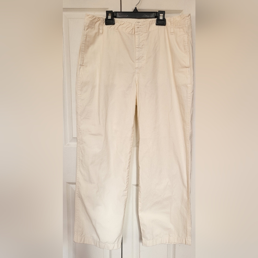 J.Crew Womens Ivory/Cream Lightweight Cotton Chino Pants Size 31
